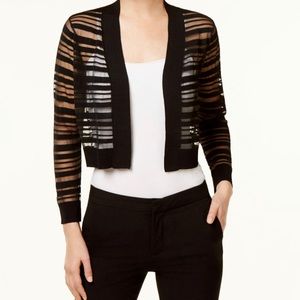 Calvin Klein Black Sheer Cropped Cardigan
